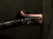 long Black gloves handjob at the gloryhole 5/16