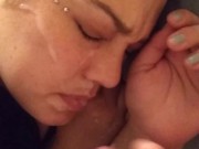 compilation of unused facial clips - massive facials and a surprise facial 13/16