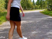 HORNY GETS CAUGHT MASTURBATING IN PUBLIC FOREST! FLASHES PUSSY IN PUBLIC! - ANGELINAPUX 4K 13/16