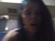 Blue haired babe rides again. 2/16