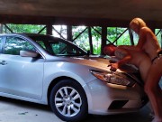 Girl STRAPON GUY Homemade Amateur Pegging- Additional Parking in Rear- Strapon Pegging on car! 12/16