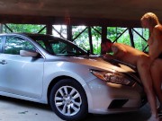 Girl STRAPON GUY Homemade Amateur Pegging- Additional Parking in Rear- Strapon Pegging on car! 7/16