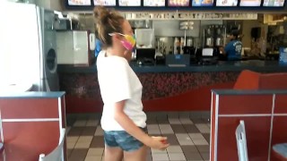I pick up teen at fast food place, we watch porn and I fuck her ...