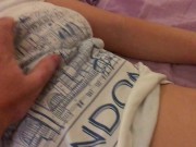 The guy gently Fucking teen girl with his fingers. Home video. Real orgasm 9/16