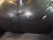 Naughty show in my Tight Leather Miss Sixty Pants 12/16
