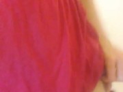 Do You Wanna Watch Me Pee? Girl TALKS While She PEES in TOILET Dress Thong Panties Pink Shoes Piss 14/16