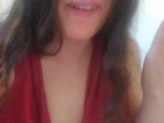 Do You Wanna Watch Me Pee? Girl TALKS While She PEES in TOILET Dress Thong Panties Pink Shoes Piss 8/16