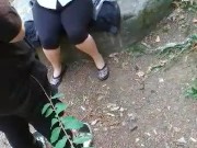 Public park sneaky breakfast oral nature cam 1/16