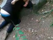 Public park sneaky breakfast oral nature cam 13/16