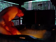 Hard Passionate Strapon Pegging, Fucking and Deep Throat Cock Sucking in hot tub! 10/16