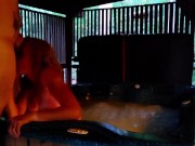 Hard Passionate Strapon Pegging, Fucking and Deep Throat Cock Sucking in hot tub! 7/16