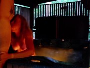 Hard Passionate Strapon Pegging, Fucking and Deep Throat Cock Sucking in hot tub! 9/16