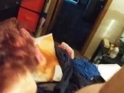 Pierced Kitty dick shamed this fucker while she sucked his tiny little cock off 15/16