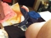 Pierced Kitty dick shamed this fucker while she sucked his tiny little cock off 7/16
