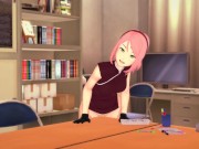 3D HENTAI Sakura masturbates at the edge of the table 10/16