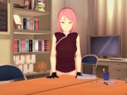 3D HENTAI Sakura masturbates at the edge of the table 11/16