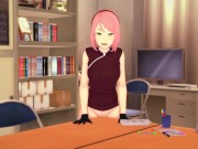 3D HENTAI Sakura masturbates at the edge of the table 12/16