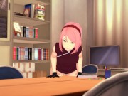 3D HENTAI Sakura masturbates at the edge of the table 15/16