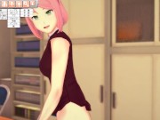 3D HENTAI Sakura masturbates at the edge of the table 4/16
