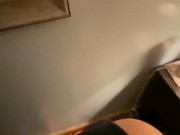 Curvy MILF dirty talks daddy with a cock in her mouth and ass in mirror! Facial and deepthroat! 13/16