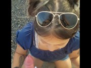 Sensual Blowjob in Public with double rainbow in background! 16/16