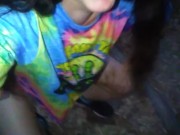 Public Outside Outdoors Nature Pee @ Dusk! Hairy Hippie Slut Has NO TOILET PAPER! She Pees Anyway! 13/16