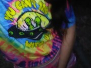 Public Outside Outdoors Nature Pee @ Dusk! Hairy Hippie Slut Has NO TOILET PAPER! She Pees Anyway! 14/16