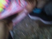 Public Outside Outdoors Nature Pee @ Dusk! Hairy Hippie Slut Has NO TOILET PAPER! She Pees Anyway! 8/16