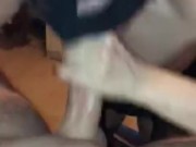 Deepthroat sucking man hardcore until he cums in my face and mouth 7/16