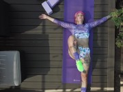 Lets Get Physical - 80s fitness model fucks her pussy on the mat 6/16