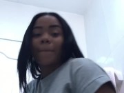 Danna gets horny in a job interview and masturbate in the office bathroom. 11/16