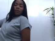 Danna gets horny in a job interview and masturbate in the office bathroom. 12/16