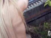 Horny Blonde! Tania Swank BANGED in rain by stranger! (ENGLISH) Berlin Banger 14/16