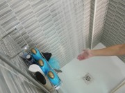 Sexy Wife Shaving Pussy In A Hot Steamy Shower 1/16