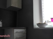 cleans the dorm kitchen and caresses herself before no one wakes up 1/16