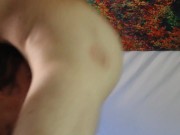 Submissive milf facefucked while holding his balls 13/16