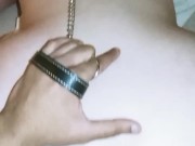 Horny Bitch Fucked From Behind by BBC Gags on BBC Dildo