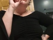 That Whore Pierced Kitty is Sexy Smoking Again Wanting A Fat Long Dick Inside Her Tight Pussy 4/16
