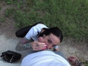 PUBLIC RISKY BLOWJOB & DOGGY FUCK - REAL AMATEUR WIFE TAKES A HUGE FACIAL! CHANTYCHRYS 4/16