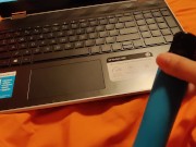 Watching lesbian porn while masturbating my wet pussy 14/16