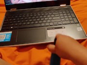 Watching lesbian porn while masturbating my wet pussy 7/16