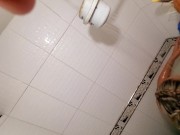 My pregnant ebony  latina  wife taking a shower and loves to be watched  3/16