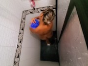 My pregnant ebony  latina  wife taking a shower and loves to be watched  5/16