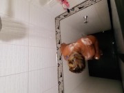 My pregnant ebony  latina  wife taking a shower and loves to be watched  7/16