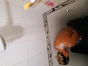 My pregnant ebony  latina  wife taking a shower and loves to be watched  8/16