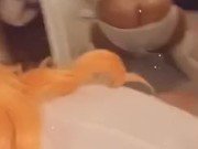 Big booty and wet panties twerking in mirror 7/16