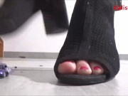 Crushing toy cars with black heels 10/16