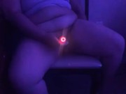 Chubby girl masturbates and uses vibrator under LED lights 15/16