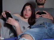 My friend's girlfriend sucks my cock to win me in FIFA (ANAL) 2/16