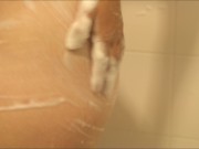 Sexy babe wets herself in the shower and strums her pussy / Casey Jones 8/16